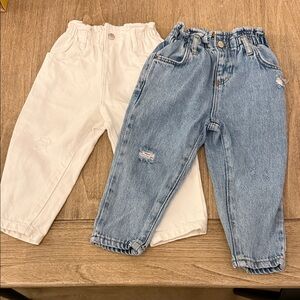 Kids Denim and White Jeans Set
